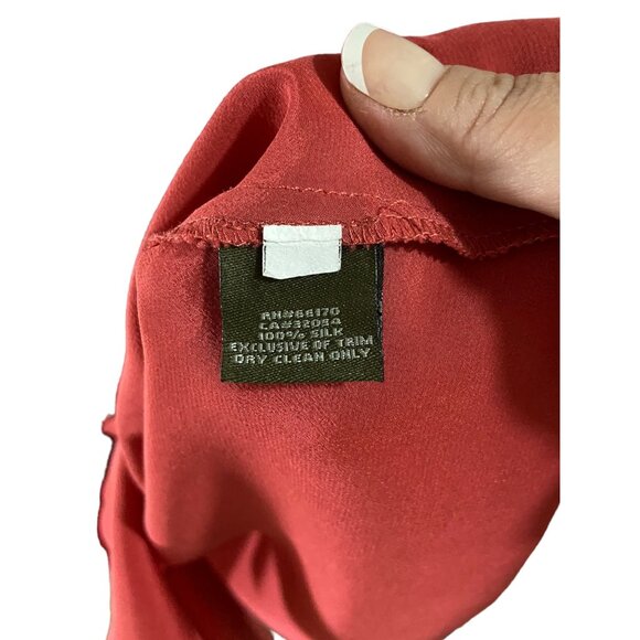 Fei 100% Silk Sleeveless Wrap Top Terracotta Size 2 Minimalist Stealth Wealth - Picture 4 of 13